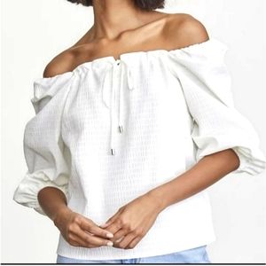 Elizabeth and James White Puff Sleeve Blouse